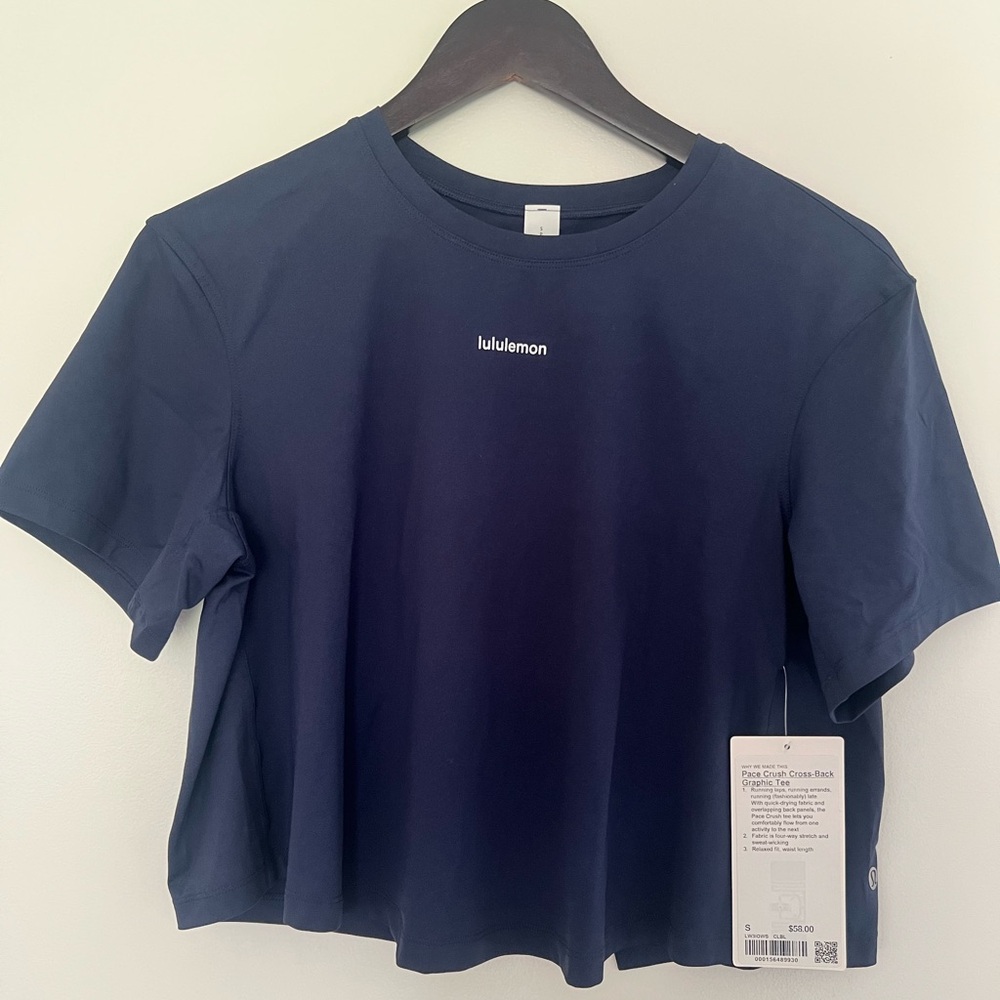 NWT Lululemon Pace Crush Cross- Back Graphic Tee